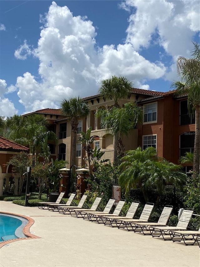 exterior space with a community pool