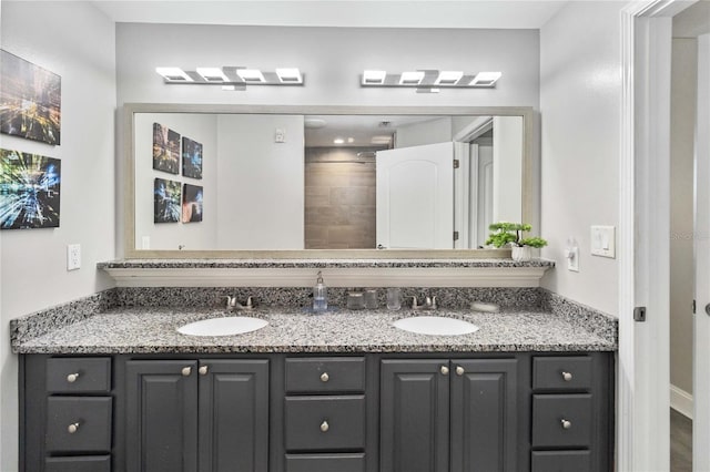 bathroom with double sink vanity