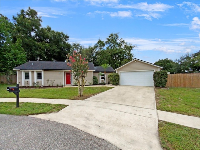 ranch-style home with a front yard