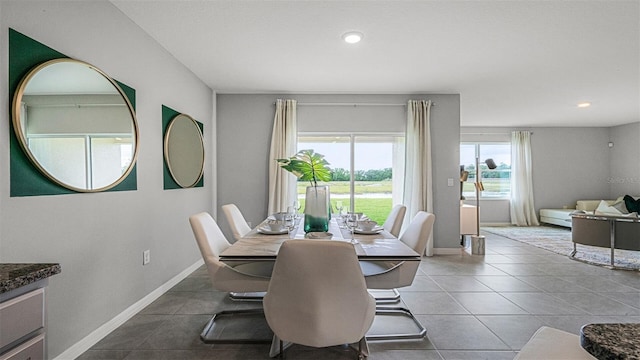 view of tiled dining room