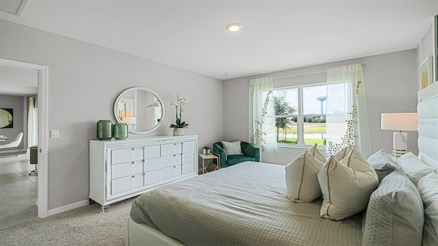 view of tiled bedroom