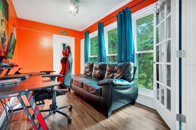701 Castlewood Dr, Winter Springs, FL 32708 - office space with a healthy amount of sunlight and hardwood / wood-style floors