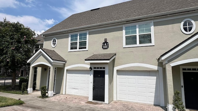 view of front of house with a garage