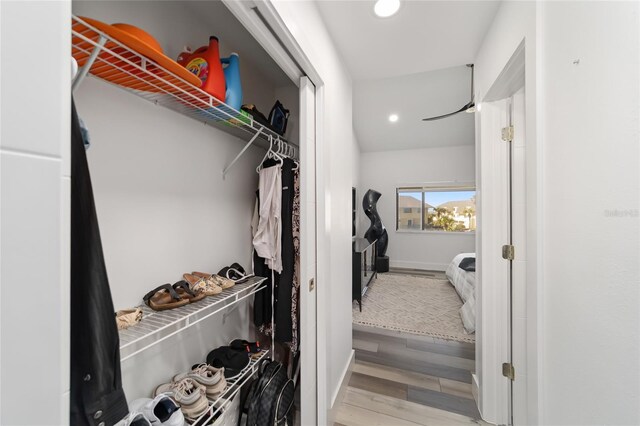 spacious closet with wood-type flooring