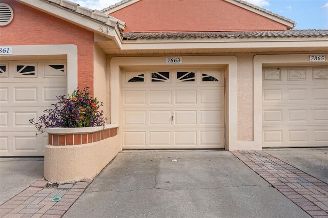 view of garage