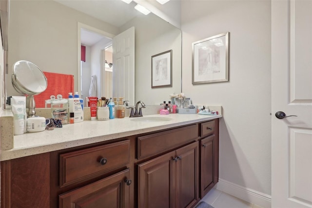 bathroom featuring vanity and tile patterned floors