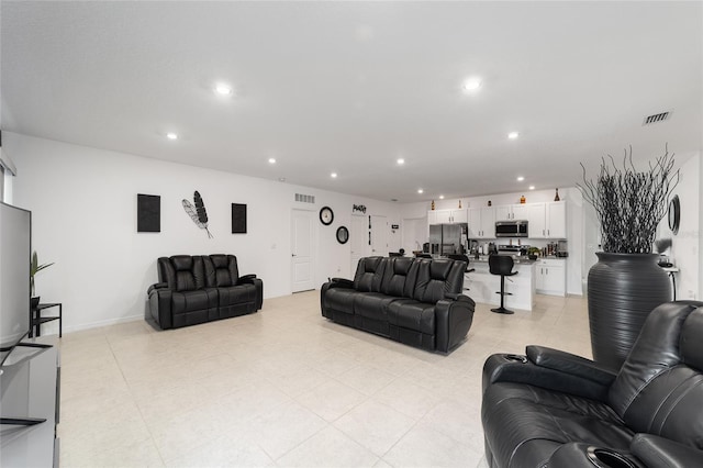 view of tiled living room