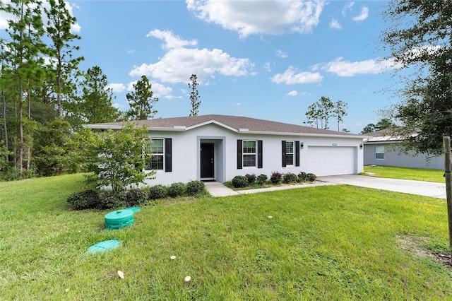 781 Marion Oaks Trl, Ocala, FL 34473 - single story home with stucco siding, a front lawn, driveway, and a garage