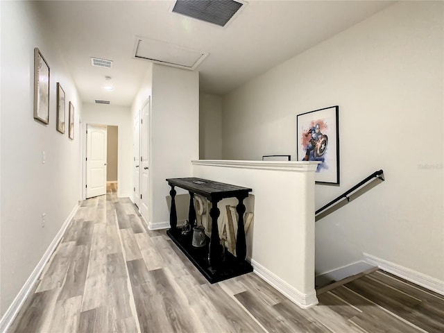 hall featuring light hardwood / wood-style flooring