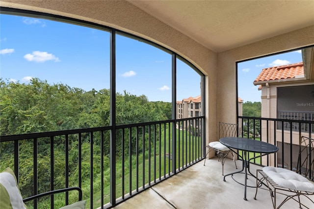 view of sunroom