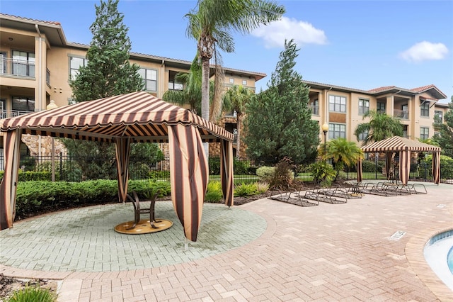 view of property's community with a gazebo