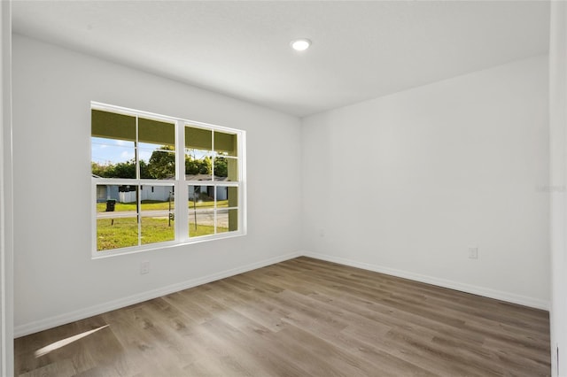 empty room featuring wood-type flooring