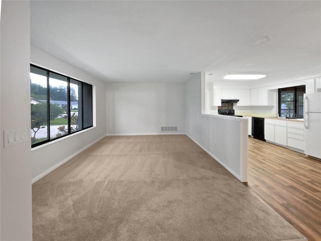 unfurnished room with light hardwood / wood-style flooring