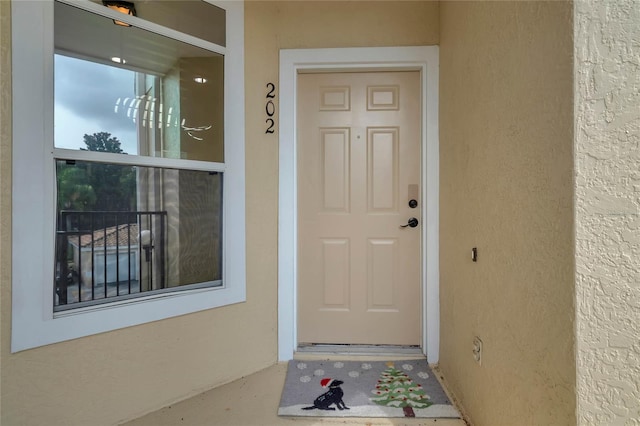 view of doorway to property