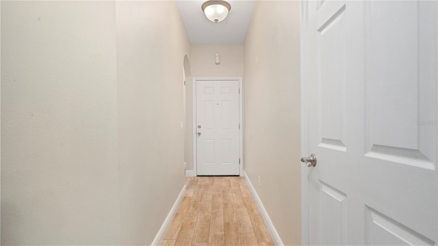 hallway featuring light hardwood / wood-style flooring