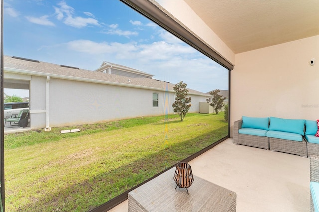 view of patio / terrace with an outdoor living space