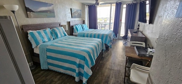 bedroom with wood-type flooring