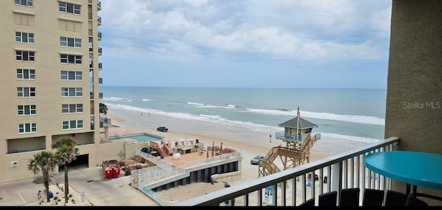 water view featuring a beach view