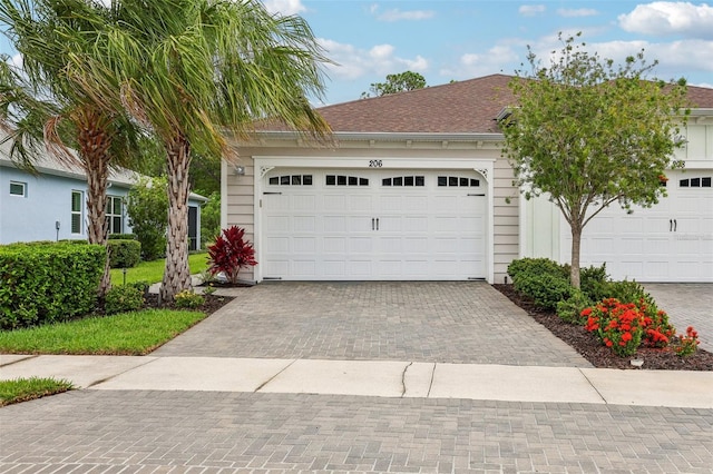 view of front of property featuring a garage