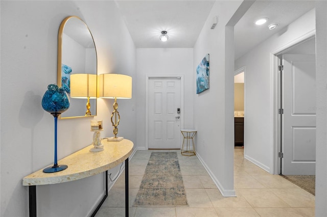 view of tiled foyer entrance