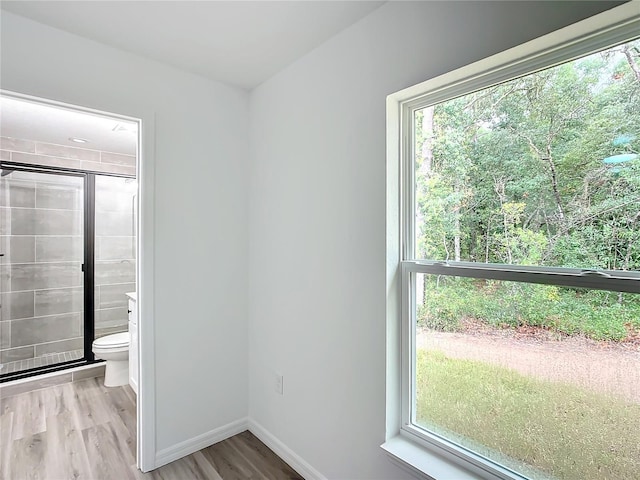 interior space with hardwood / wood-style floors