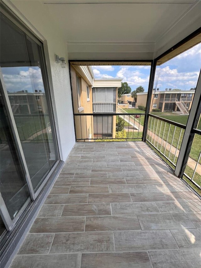 view of unfurnished sunroom