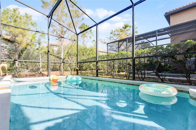 pool featuring a lanai