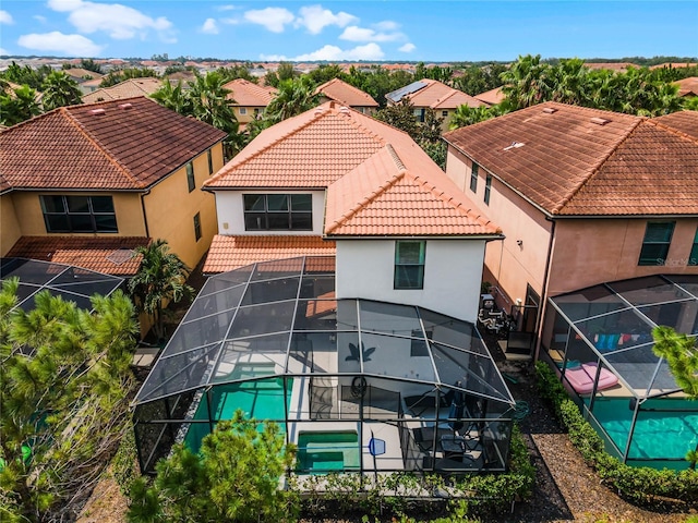 aerial view with a residential view