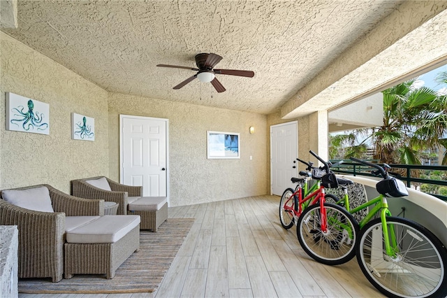 deck featuring ceiling fan