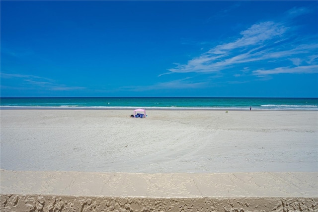 property view of water featuring a view of the beach