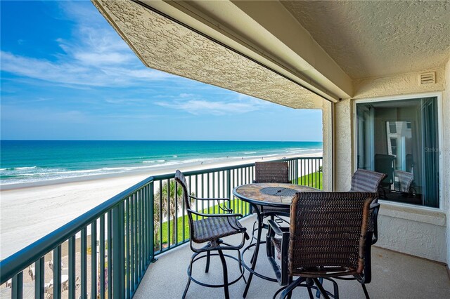 4631 S Atlantic Ave Unit 8301, Ponce Inlet, FL 32127 - balcony featuring view of water and beach