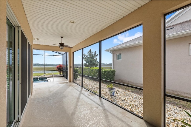 view of unfurnished sunroom