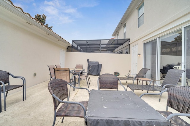 view of patio / terrace with a grill