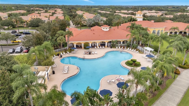 view of swimming pool featuring a patio