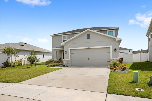 view of property with a front lawn