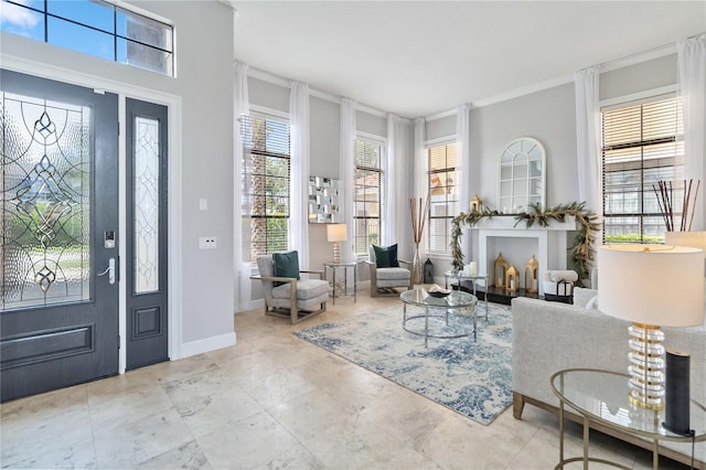 view of tiled foyer entrance