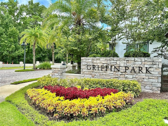 view of community sign