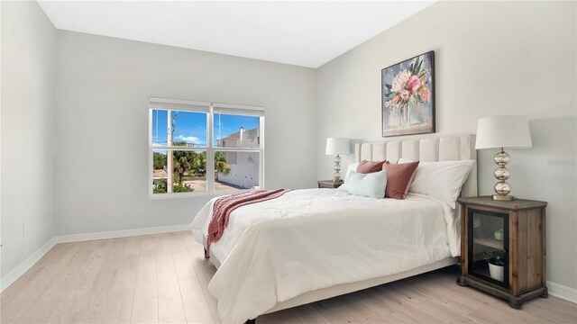 bedroom featuring light hardwood / wood-style floors