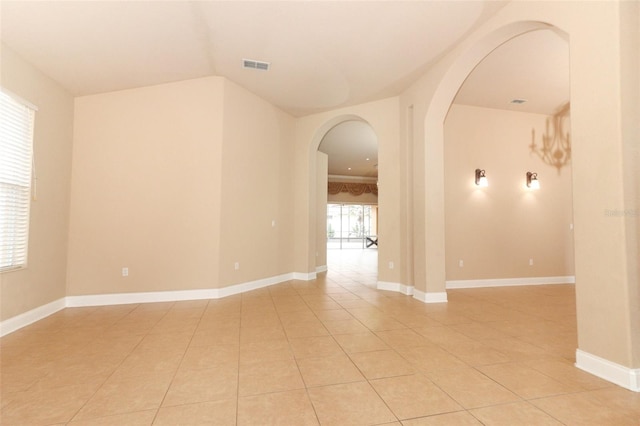 view of tiled spare room