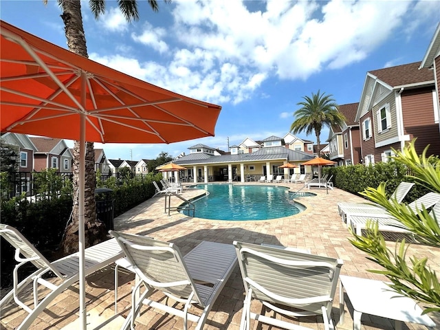 view of pool with a patio