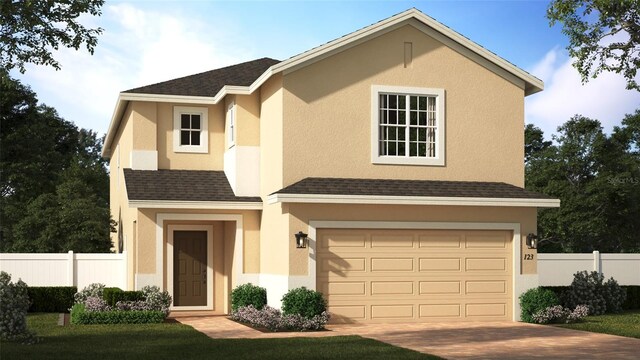 view of front of property featuring a garage