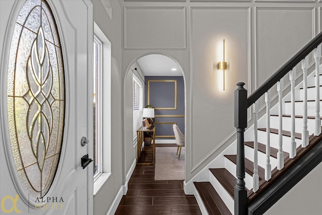 foyer featuring dark hardwood / wood-style flooring