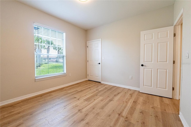 unfurnished bedroom featuring light hardwood / wood-style floors