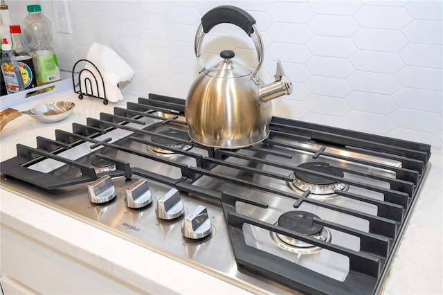 details featuring stainless steel gas cooktop