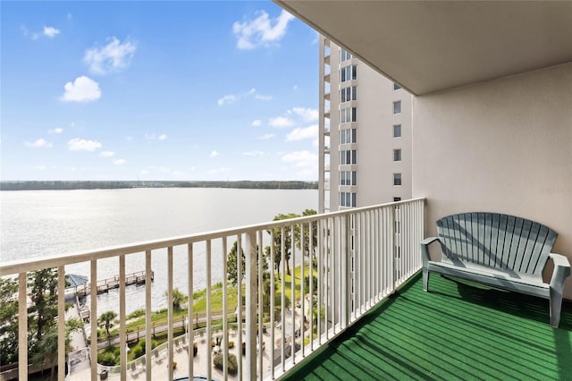 balcony with a water view