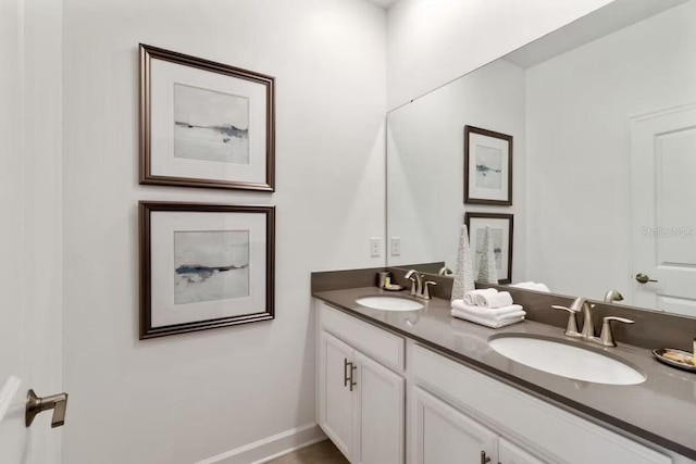 bathroom with double sink vanity