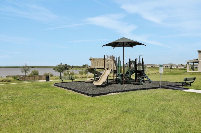 view of play area featuring a yard