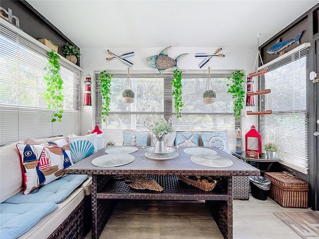 sunroom / solarium with breakfast area and plenty of natural light