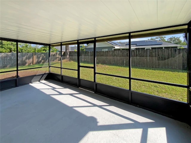 view of unfurnished sunroom