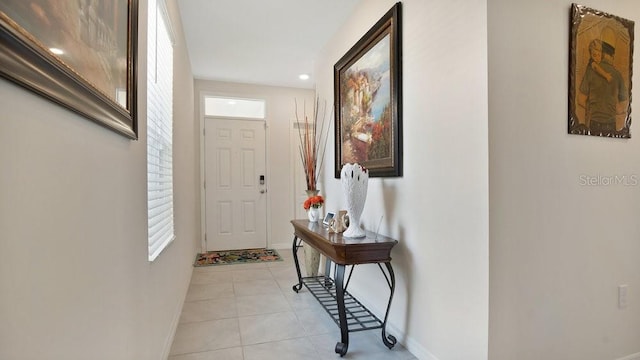 view of tiled foyer entrance